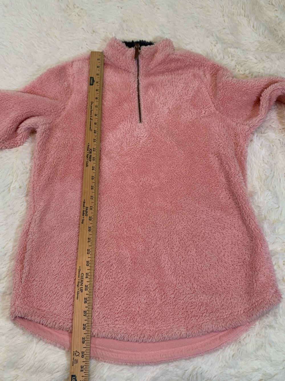 Charles River Apparel Pink Sherpa Quarter Zip Pullover Jacket Large Cozy - Picture 11 of 14